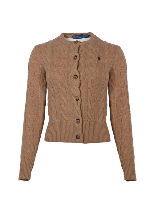 Cardigan a trecce in lana e cashmere Beige POLO RALPH LAUREN | 211972104001